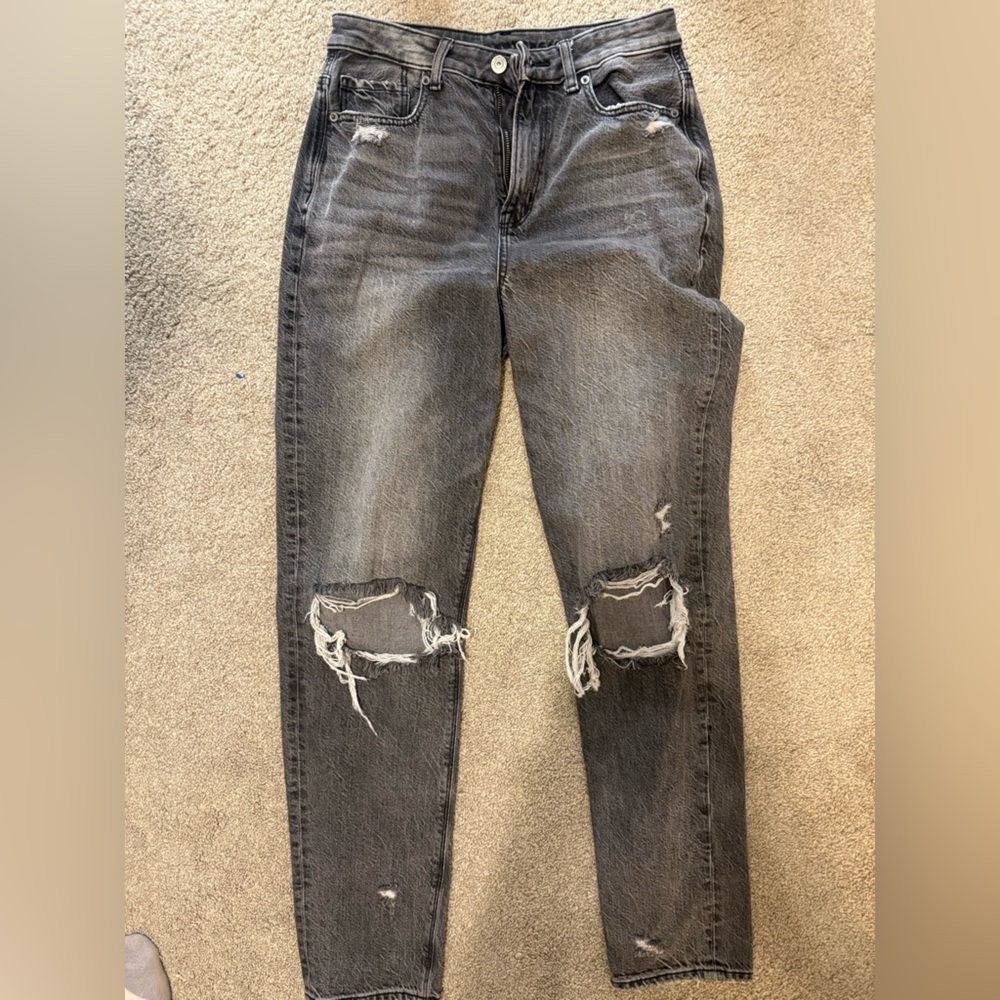Zara Men's Distressed Black Skinny Jeans